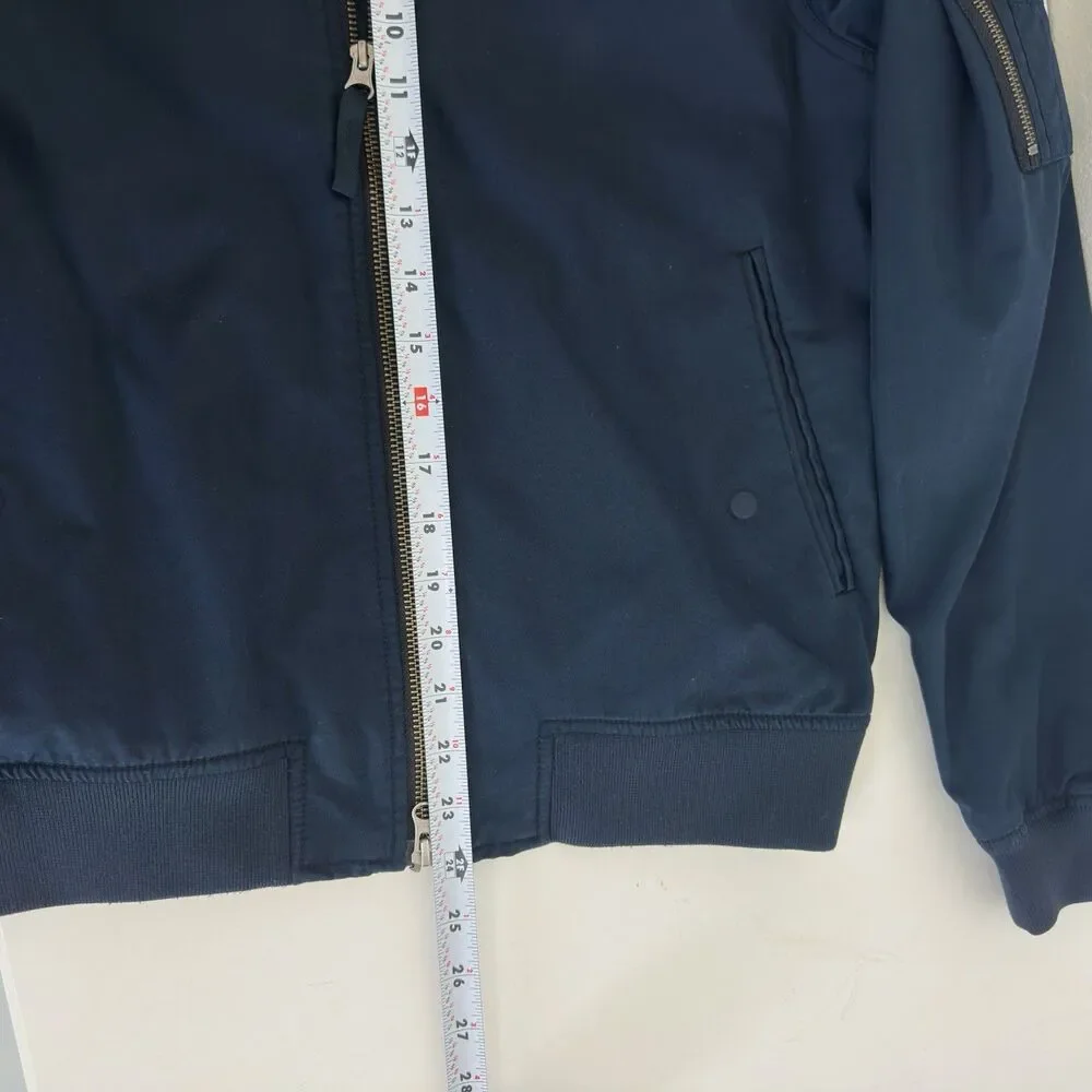 Everlane Mens Uniform Bomber Jacket Deep Navy Sz Small Full Zip Flight